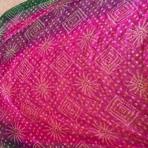 Vibrant Pink and Green Patterned Fabric